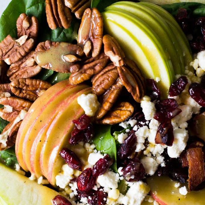 Apple Salad with Pecan & Feta Crumbles